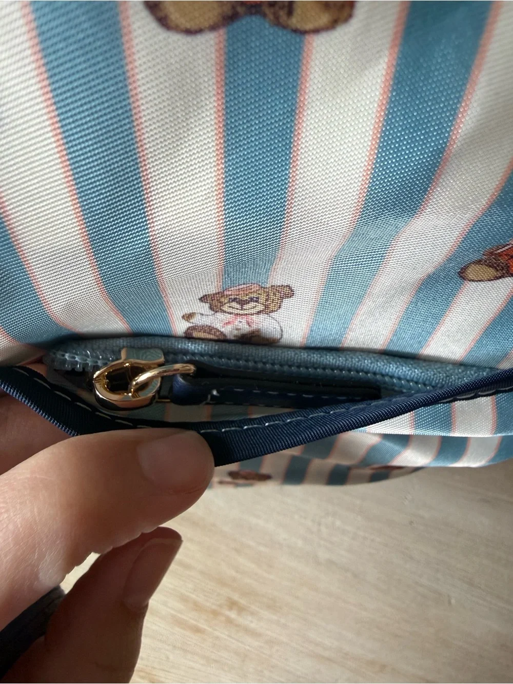 NWT Stoney Clover Lane Teddy Bear Striped Utility Tote